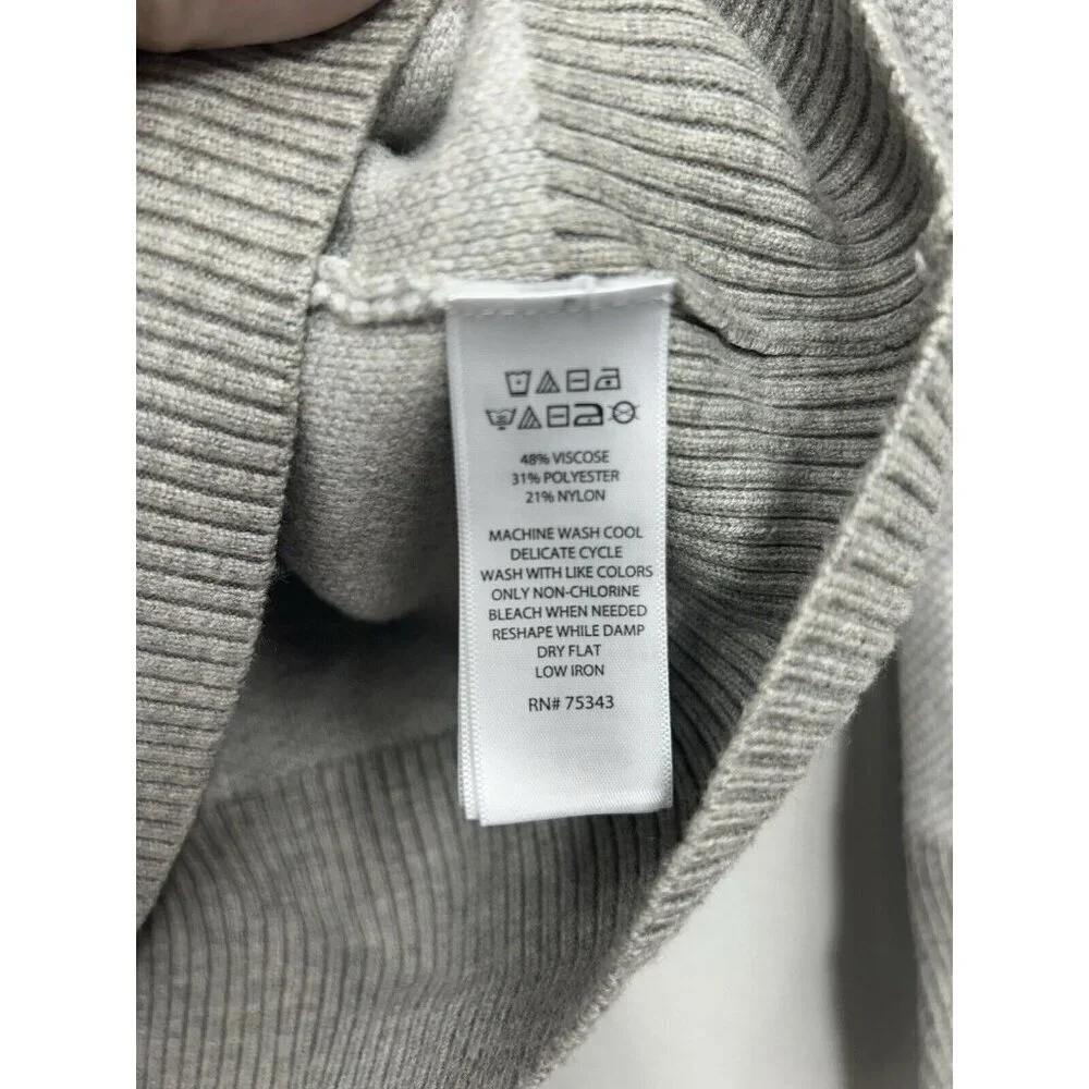 Rachel Zoe Women's Mock Neck Sweater Size XS Gray White Viscose Soft Stretchy
